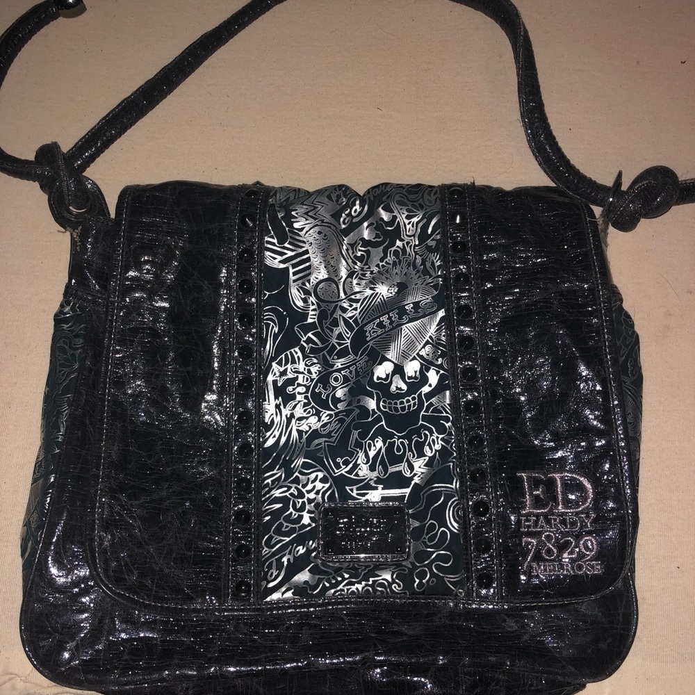 Ed Hardy messenger tote